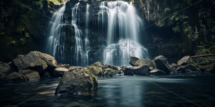 A beautiful waterfall created in long exposure time - Starpik Stock