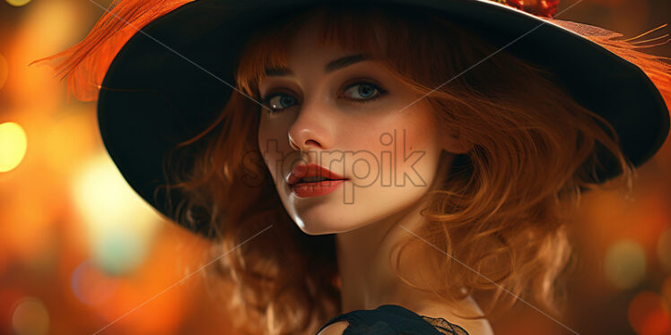 A beautiful woman with a hat - Starpik Stock