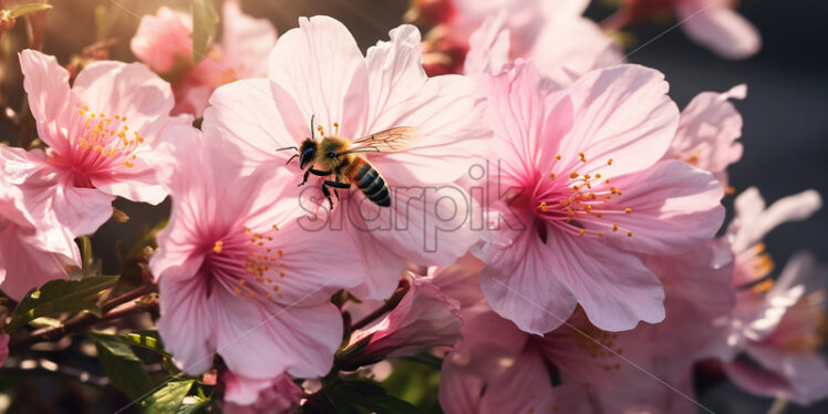 A bee gathering nectar - Starpik Stock