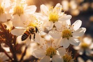 A bee gathering nectar - Starpik Stock