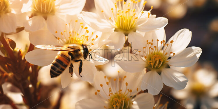 A bee gathering nectar - Starpik Stock