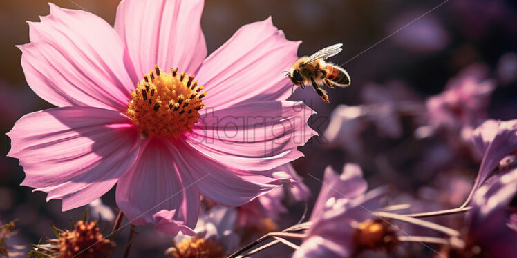 A bee gathering nectar - Starpik Stock