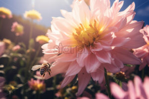 A bee gathering nectar - Starpik Stock