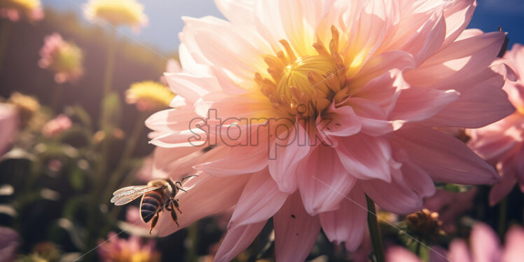 A bee gathering nectar - Starpik Stock