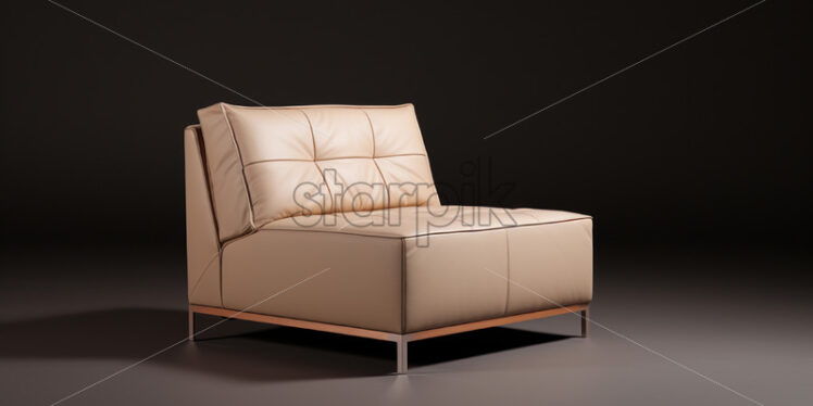 A beige sofa made of synthetic leather - Starpik Stock