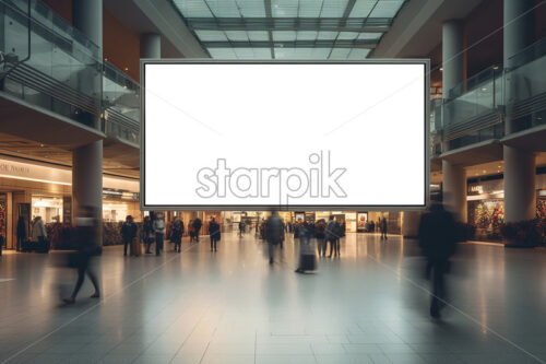 A billboard that is installed in a mall - Starpik Stock