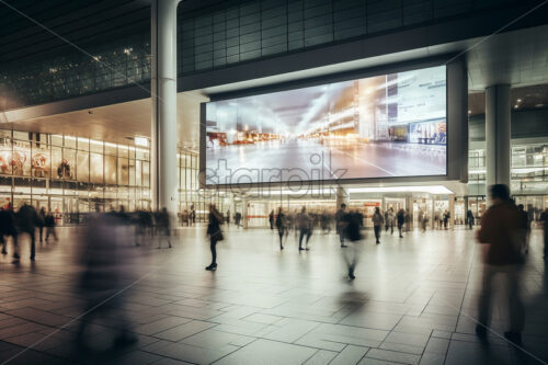 A billboard that is installed in a mall - Starpik Stock