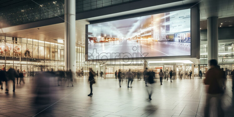 A billboard that is installed in a mall - Starpik Stock