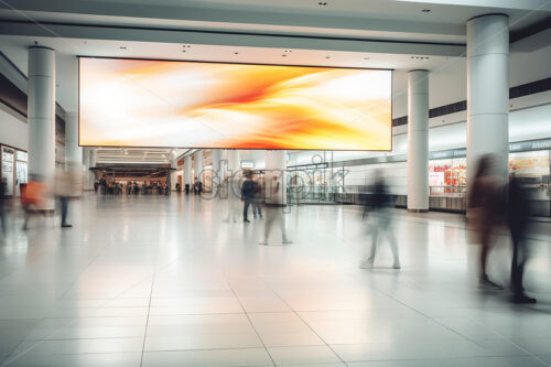 A billboard that is installed in a mall - Starpik Stock