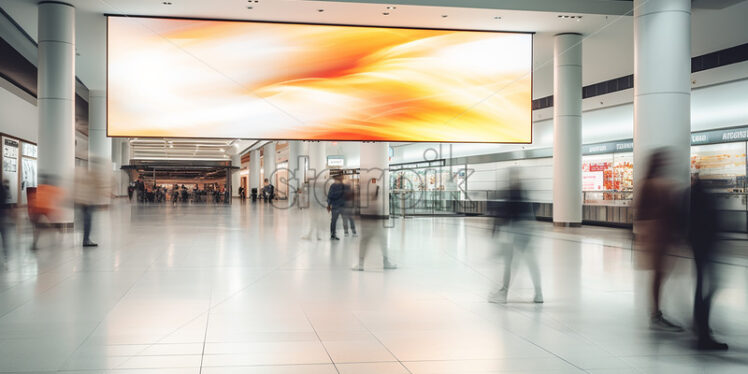 A billboard that is installed in a mall - Starpik Stock