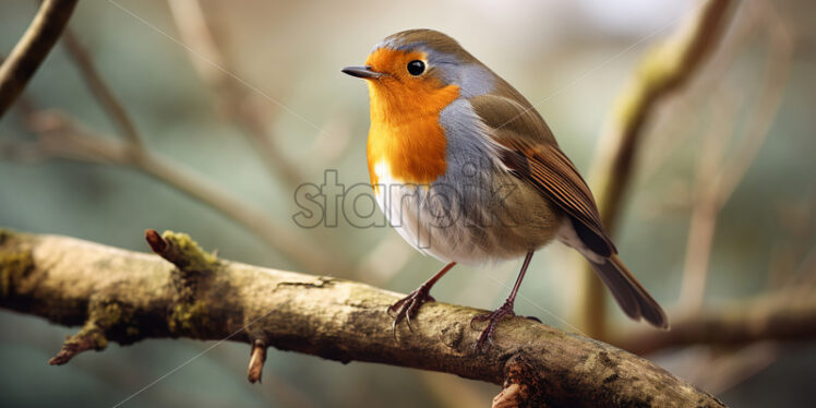 A bird sits on the branch of a tree - Starpik Stock