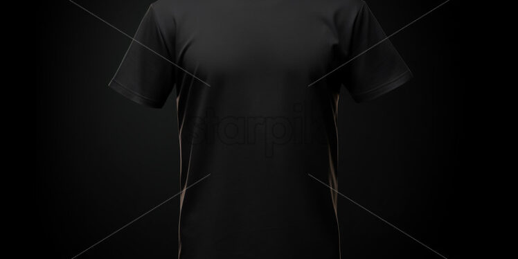 A black T-shirt on a black background - Starpik Stock