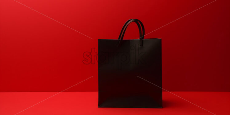 A black bag on a red background - Starpik Stock