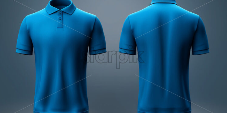 A blue polo shirt front and back - Starpik Stock