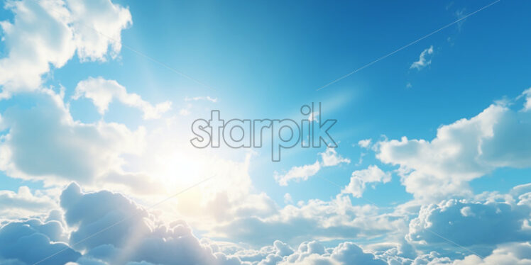 A blue sky with sun - Starpik Stock