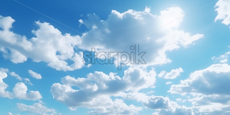 A blue sky with sun - Starpik Stock