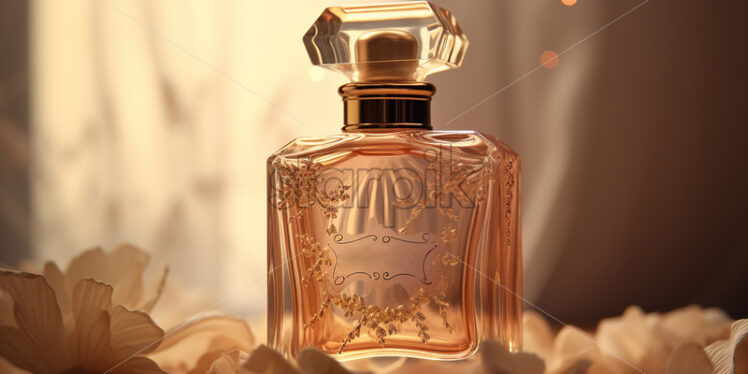 A bottle of luxury perfume on a table - Starpik Stock