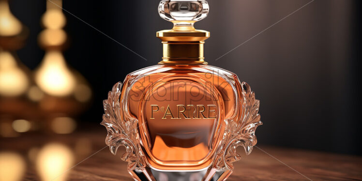 A bottle of luxury perfume on a table - Starpik Stock