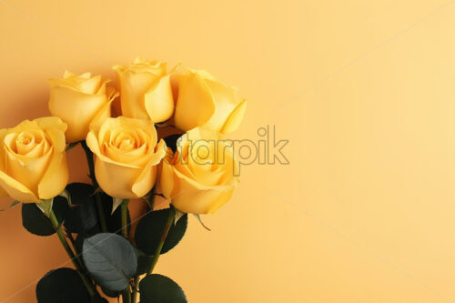 A bouquet of roses on a yellow background - Starpik Stock