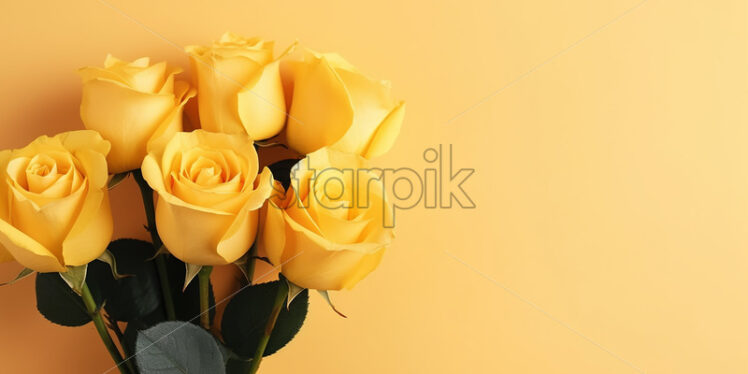 A bouquet of roses on a yellow background - Starpik Stock