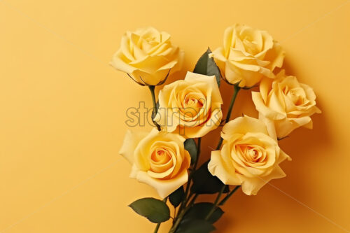 A bouquet of roses on a yellow background - Starpik Stock