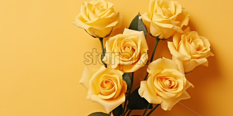 A bouquet of roses on a yellow background - Starpik Stock