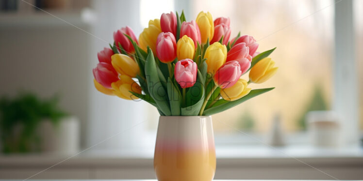 A bouquet of tulips in a vase - Starpik Stock