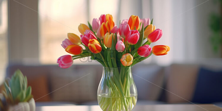 A bouquet of tulips in a vase - Starpik Stock