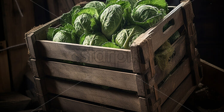 A box of fresh cabbage - Starpik Stock