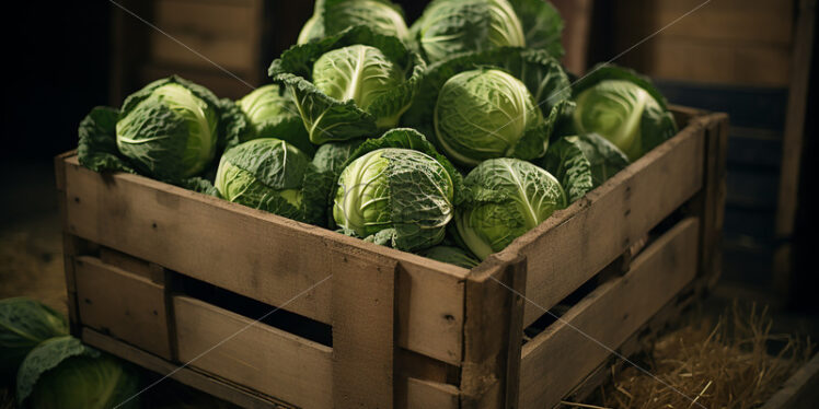 A box of fresh cabbage - Starpik Stock