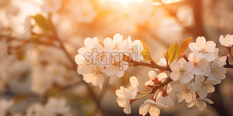 A branch of a tree full of flowers - Starpik Stock