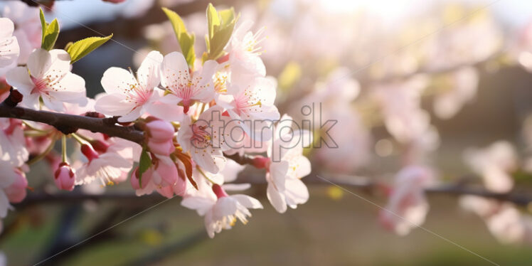 A branch of a tree full of flowers - Starpik Stock