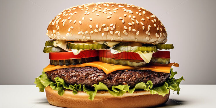 A burger on a neutral background - Starpik Stock