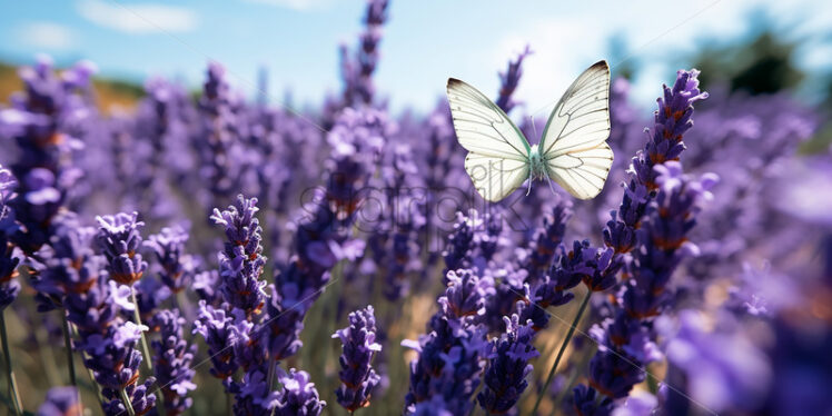 A butterfly on lavender flowers - Starpik Stock