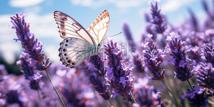 A butterfly on lavender flowers - Starpik Stock