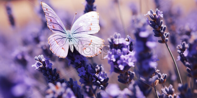 A butterfly on lavender flowers - Starpik Stock