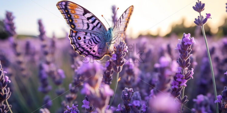 A butterfly on lavender flowers - Starpik Stock