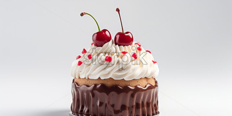 A cake with a cherry on top - Starpik Stock