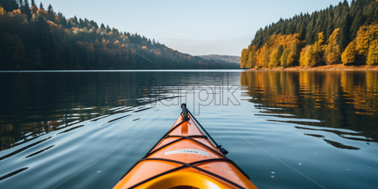 A canoe going on the lake - Starpik Stock