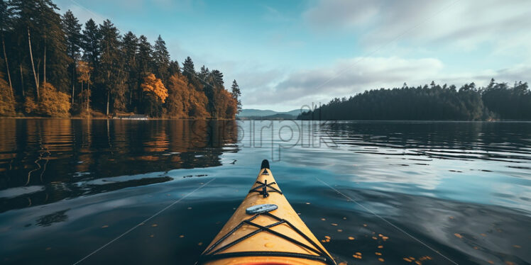 A canoe going on the lake - Starpik Stock