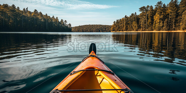 A canoe going on the lake - Starpik Stock