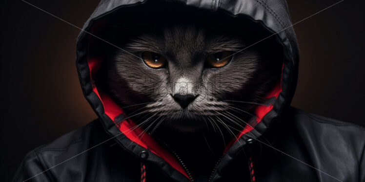 A cat in a hoodie - Starpik Stock