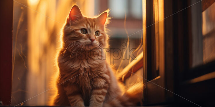 A cat looking out the window - Starpik Stock