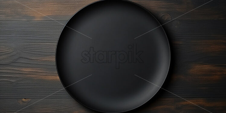 A ceramic plate on a black background - Starpik Stock