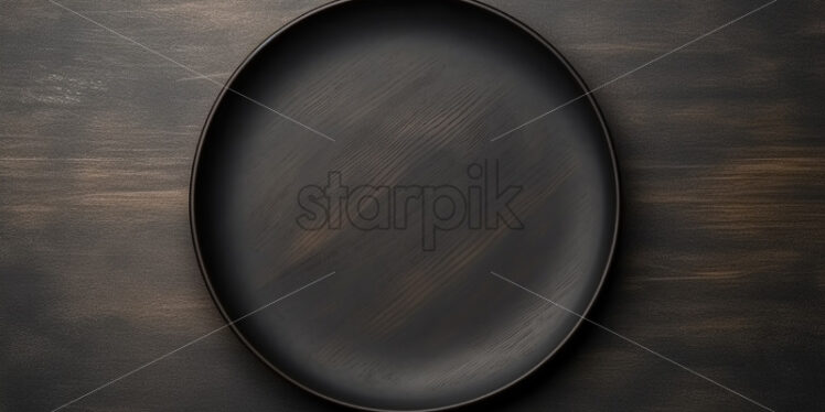 A ceramic plate on a black background - Starpik Stock