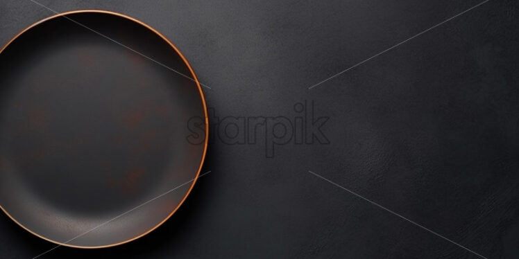 A ceramic plate on a black background - Starpik Stock