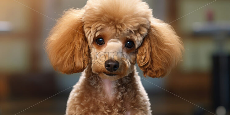 A chalky poodle, portrait - Starpik Stock