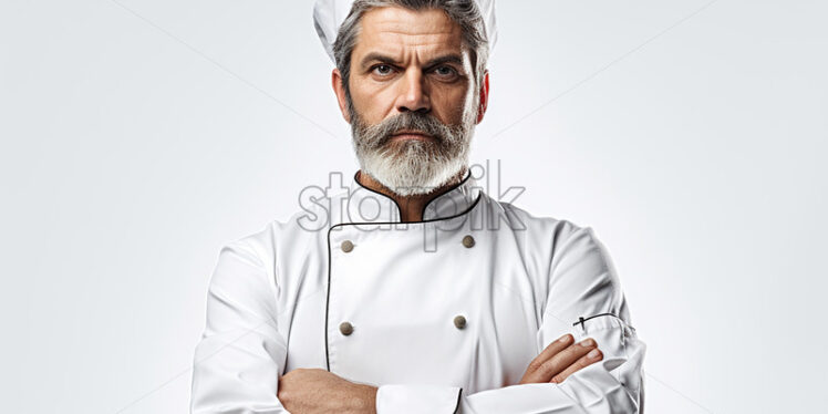 A chef sitting with his hands crossed - Starpik Stock