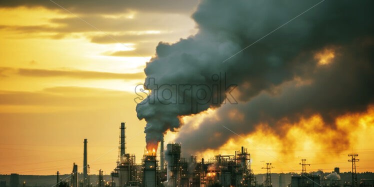 A chemical plant that pollutes the atmosphere - Starpik Stock