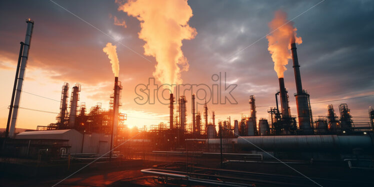 A chemical plant that pollutes the atmosphere - Starpik Stock